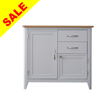 Grey Painted Small Storage Sideboard with Oak